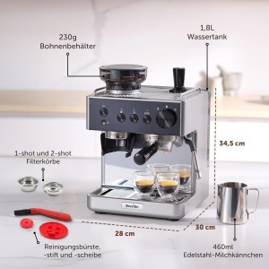 Espressor cafea Breville Barista Classic, 15 bar, negru si argintiu - Img 7