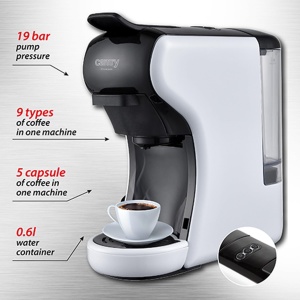 Espressor cafea Camry CR 4414, 1450 W, 0.6 L, albnegru - Img 3
