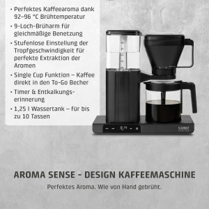 Espressor cafea Caso Aroma Sense, 1.25L, Filtru permanent din otel inoxidabil - Img 2
