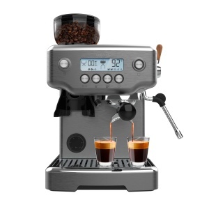 Espressor cafea Cecotec Barista Power Espresso 20 Barista Steel Grind, 2200W, 20 bar, rasnita integrata, rezervor 2,1L