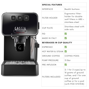 Espressor cafea Gaggia Espresso Evolution Black, PID, 53 mm, Made in Italy - Img 4