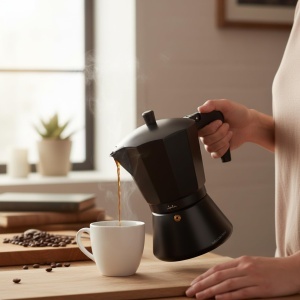 Espressor cafea Jata Hogar CFI6, 6 cesti, aluminiu, negru - Img 5