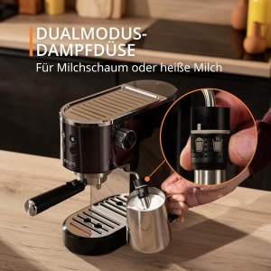 Espressor cafea Krups Virtuoso, 15 bar, inox, cu abur pentru spuma, negru - Img 5