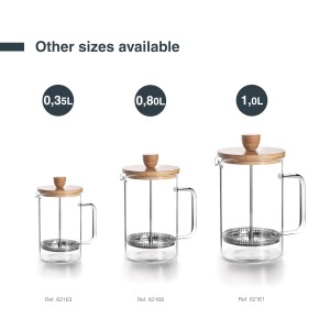 Espressor cafea Lacor 62161, 1L, 8 cesti, inox si bambus - Img 5