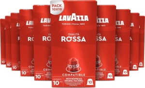 Espressor cafea Lavazza Qualita Rossa, 100 capsule aluminiu, compatibil Nespresso