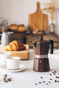 Espressor cafea Monix New Cream, 9 cesti, aluminiu, culoare maro - Img 4