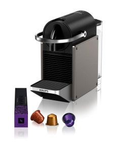 Espressor cafea NESPRESSO KRUPS Pixie Titan, 2 optiuni cafea, design metalic