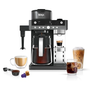 Espressor cafea Ninja Prestige CFN802EUGM, 2-in-1, 1.8L, gri-metal