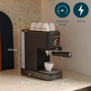 Espressor cafea Princess 1100W, 20-bar, 1.2L, cu functie de incalzire a cescutelor - Img 2