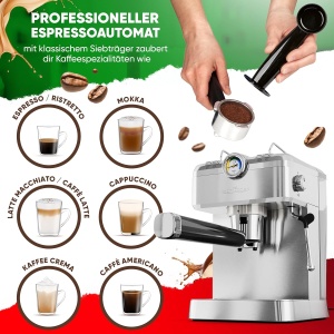 Espressor cafea ProfiCook PC ES 1267, 20 bar, 1.5L, inclusiv accesoriu pentru capsule - Img 3