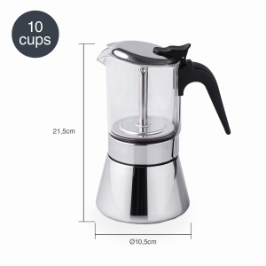 Espressor manual Lacor Siena inox 1810 10 cesti compatibil inductie - Img 2