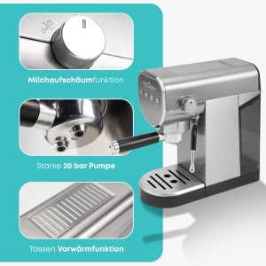 Espressor ProfiCook(r) 2 in 1 | Capsule de cafea si pudra de espresso | Masina de portafiltru 20 bar Pompa italiana | incl. duza de spumare a laptelui | Portafiltru pentru espresso traditional | PC-ES 1265 - Img 6
