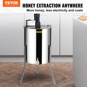 Extractor de miere electric VEVOR DD-48, 140W, inox, capacitate 48 rame - Img 2