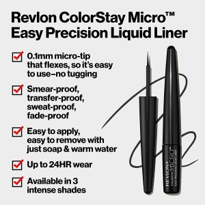 Eyeliner lichid Revlon ColorStay Micro, negru, 1.7 ml, aplicare precisa - Img 4