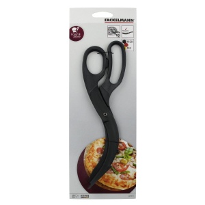FACKELMANN 40198 Foarfece pentru pizza, taietor de pizza din plastic, foarfece pentru tavi si tigai acoperite (culoare: negru), cantitate: 1 bucata - Img 6