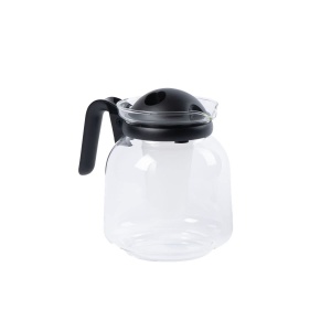 Fackelmann Cana de Cafea 15L Sticla Negru Transparent Rezistenta la Microunde