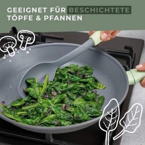 Fackelmann Ecolution Lingura pentru servire 33 cm Bio-plastic si fibre de lemn Mint si Gri - Img 5