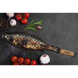 Fackelmann Grill pentru peste 60 cm otel cu antiaderenta si maner din lemn - Img 2
