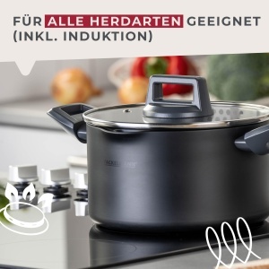 Fackelmann Kochtopf Statement 20cm Aluminiu Recycled Antiaderent Culoare Shadow Black - Img 5