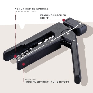 Fackelmann Korkenzieher Shadow Black Ergonomic Design Mecanism Inovator - Img 2