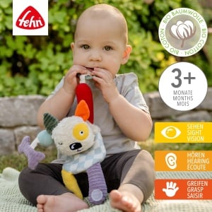 Fehn Activity-Hund Natur 044058 Jucarie interactiva pentru bebelusi din bumbac organic - Img 2