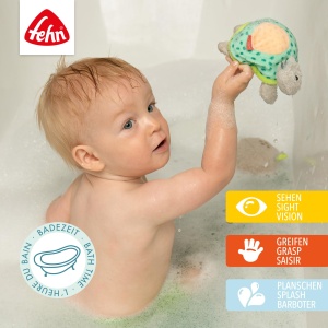 Fehn Bade Schwamm Schildkrote 054552 Jucarie Baie pentru Bebelusi si Copii 14 cm - Img 2