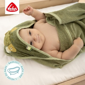 Fehn Kapuzenbadetuch Chameleon 042498 Prosop bebe cu gluga 80x80 cm material moale - Img 2