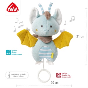 Fehn Mini Jucarie Muzicala Fledermaus 065022 Melodie Brahms Wiegenlied 21cm - Img 5