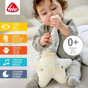 Fehn Music Box Baby Sleep Aid Star - Cutie muzicala cu jucarie detasabila pentru agatat - Melodie de ajutor pentru somn "Stii cate stele mici in picioare" - Jucarii pentru bebelusi si copii de la 0+ luni - Img 2