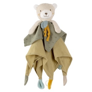 Fehn Schmusetuch Bear fehnNATUR 048063 Materiale Organice 35 cm Cu Inel Pentru Suzeta