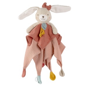 Fehn Schmusetuch Hase fehnNATUR 048070 Material Bio Cu Inel Pentru Suzeta 37 cm