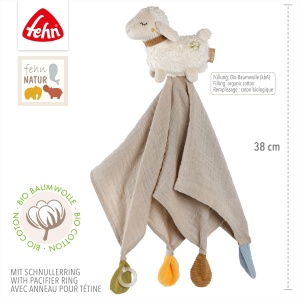 Fehn Schmusetuch Schaf Natur 046038 Material Organic Cu Prindere pentru Suzete - Img 4