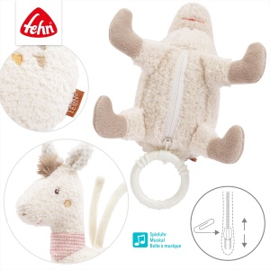 Fehn Spieluhr Lama Maya 058062 Jucarie muzicala pentru bebelusi lavabila 24 cm - Img 4