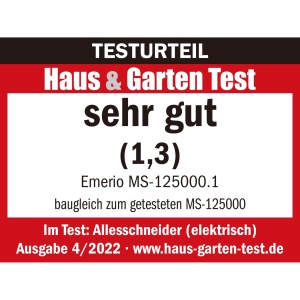 Feliator de alimente Emerio "Made in EU", unitate de cutit din otel inoxidabil produs in Germania, reglabil 0-17mm, fara BPA, pliabil cu economie de spatiu, cu intrerupator de siguranta, Eco 100 Watt, MS-125000.1, Negru - Img 2