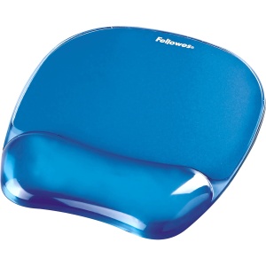Fellowes Mouse Pad cu suport pentru incheietura mainii Cristale - cu umplutura cu gel moale - ergonomic - lavabil - pentru birou si birou de acasa, scoala si jocuri - culoare: albastru - Img 2