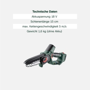 Ferastrau cu acumulator Metabo MS 18 LTX 15, 18V, lama 15 cm, usor si sigur - Img 3