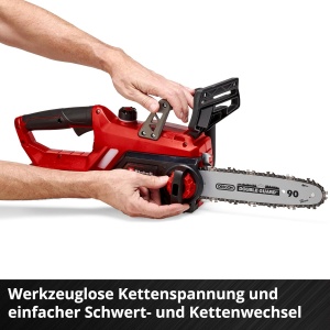 Ferastrau cu lant cu acumulator Einhell GE-LC 18/25 Li-Solo Power X-Change, functioneaza cu baterii (litiu-ion, 18V, bara/lant de calitate OREGON, protectie impotriva reculului, stift de prindere a lantului, fara baterie si incarcator) - Img 6