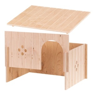 Ferplast Casa pentru iepuri accesoriu cusca pentru iepuri cu acoperis plat si orificii de ventilatie in kit 37 x 277 x H 20 cm SIN 4647 Casa din lemn  - Img 6