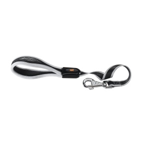 Ferplast ERGOCOMFORT Lesa scurta din nailon pentru caini maner ergonomic captuseala moale lungime 55 cm x 25 cm argintiu