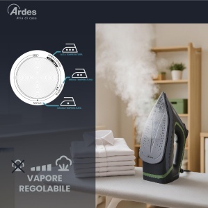 Fier de calcat Ardes VAPOR PRO ELITE 2200 W cu talpa ceramica si rezervor 220 ml - Img 4