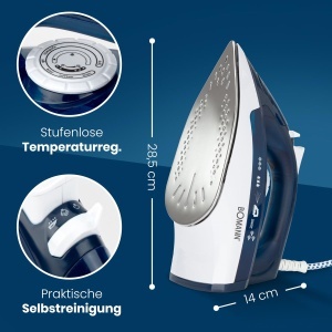 Fier de calcat Bomann DB 6004 CB, 2200W, rezervor 250ml, functie anti-calc - Img 7