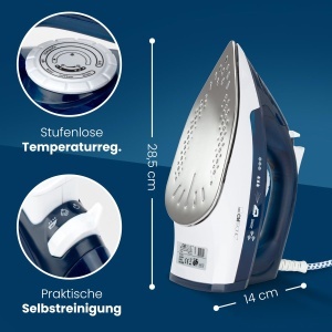 Fier de calcat Clatronic DB 3704 cu talpa din otel inoxidabil, 2200W, rezervor 250ml - Img 7