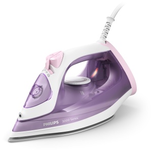 Fier de calcat cu abur Philips seria 3000 - 2.000 W, putere constanta de abur de 30 g/min, explozie de abur de 140 g, talpa ceramica, abur vertical, violet/alb (DST3010/30) - Img 1