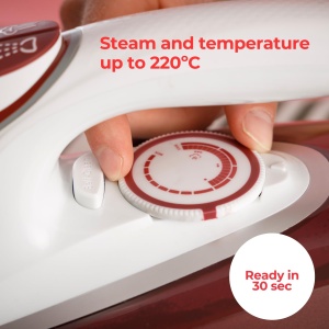 Fier de calcat Solac Optima Relieve 3100W Talpa ceramica Abur vertical - Img 5