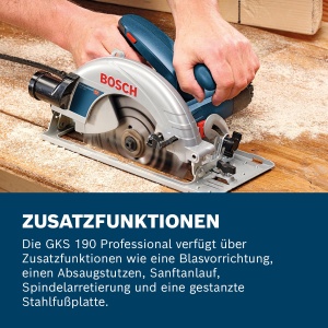 Fierastrau circular Bosch Professional GKS 190, 1400W, adancime taiere 70mm, lama 190mm - Img 5