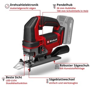 Fierastrau vertical Einhell TE-JS 18100 Li-Solo 18V 100mm LED Pendelhub - Img 3