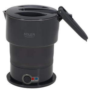 Fierbator Adler AD 1377, 2 moduri de incalzire, portabila, cu geanta de transport, otel inoxidabil, capacitate maxima 0,6 l, negru - Img 1