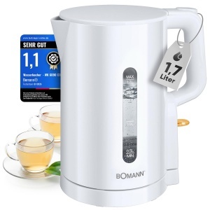 Fierbator apa Bomann WK 6090 CB, 1.7L, 2200W, alb, BPA free