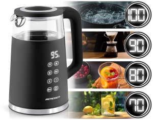 Fierbator de apa Berdsen 1,7 L 2200 W Negru cu Touchpanel - Img 2