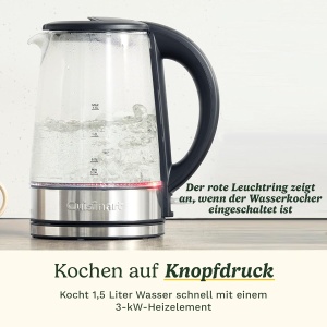 Fierbator de apa Cuisinart 1,7L cu control variabil al temperaturii, 3KW - Img 2